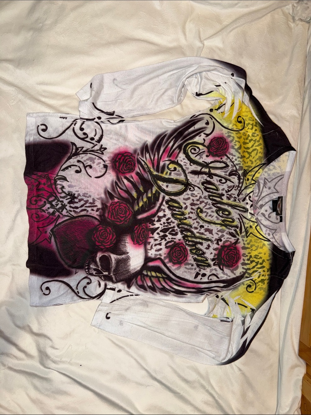 Harley Davidson floral and skull multicolor long sleeve